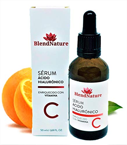 Serum Acido Hialuronico Facial Puro 100% con Vitamina C - Natural Antiarrugas Hidratante y Antiedad  - Para Rostro Cuello y Escote – Rejuvenece y Reafirma tu piel – Vegana + Regalo Neceser de Belleza.