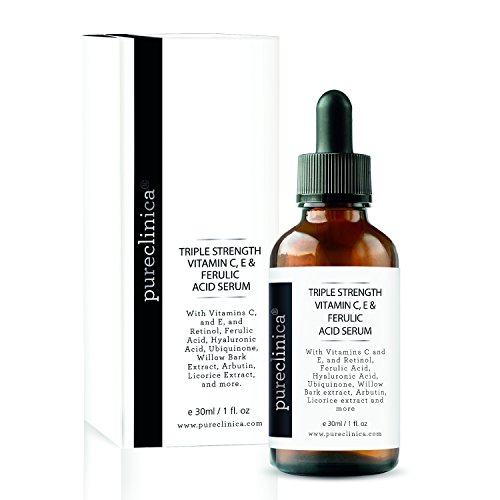 Serum de Vitamina C, E y Ácido Ferúlico de Triple Potencia (con Retinol y doble potencia de Ácido Hialurónico) – 30ml / 1 fl oz