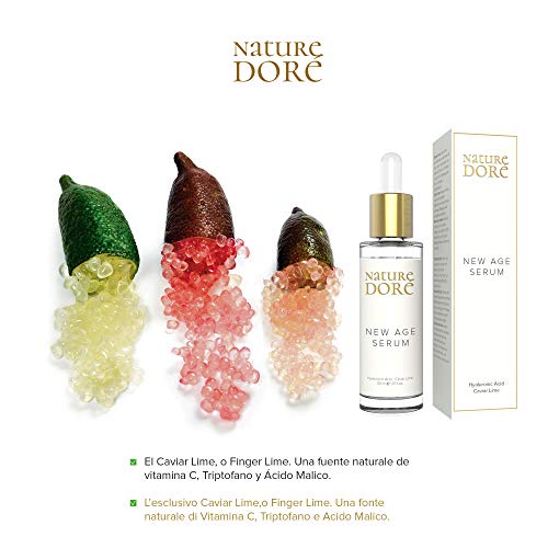 Serum facial Hidratante con Ácido Hialurónico PURO Antiarrugas+Centella Asiatica+Caviar Lime(FUENTE natural de VITAMINA C) Mujer-Hombre|Natural-Organico-Bio|Contorno ojos|Suero Antiedad Dia-Noche