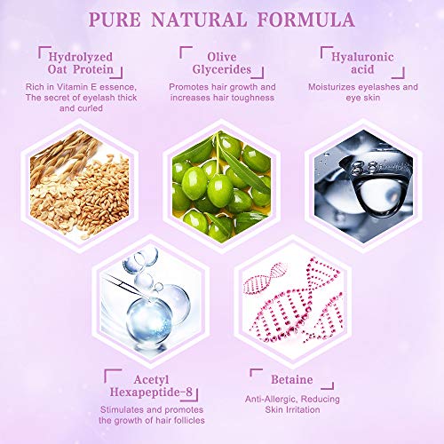 Serum Pestañas & Cejas Serum Pestañas Crecimiento - 100% Natural Tratamientos Para Pestañas Sérum Crece Pestañas（5ML）