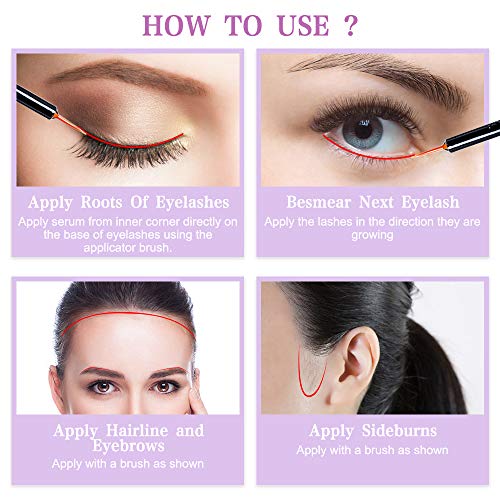 Serum Pestañas & Cejas Serum Pestañas Crecimiento - 100% Natural Tratamientos Para Pestañas Sérum Crece Pestañas（5ML）