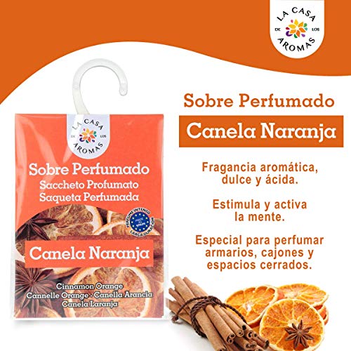 Set de 12 Sobres Perfumados, Bolsitas Aromáticas de Canela Naranja, Saquitos para el Armario, Cajón, Ropa de Bebé, Zapatero, Maleta