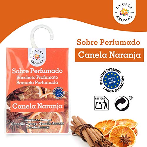 Set de 12 Sobres Perfumados, Bolsitas Aromáticas de Canela Naranja, Saquitos para el Armario, Cajón, Ropa de Bebé, Zapatero, Maleta