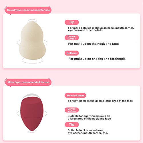 Set de 2 esponjas para aplicar maquillaje, de Ruesious sin látex, hipoalergénicas e inodoras