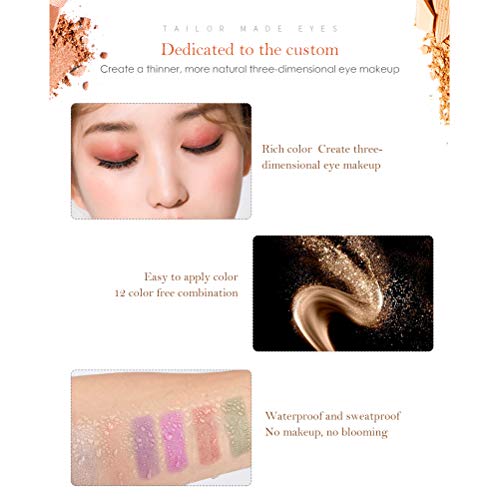 Set de lápices de Sombra de Ojos de 12 Colores: Mini Paleta de Sombra de Ojos Smoky Shimmer/Sticks/Pen Eyeliner Pen