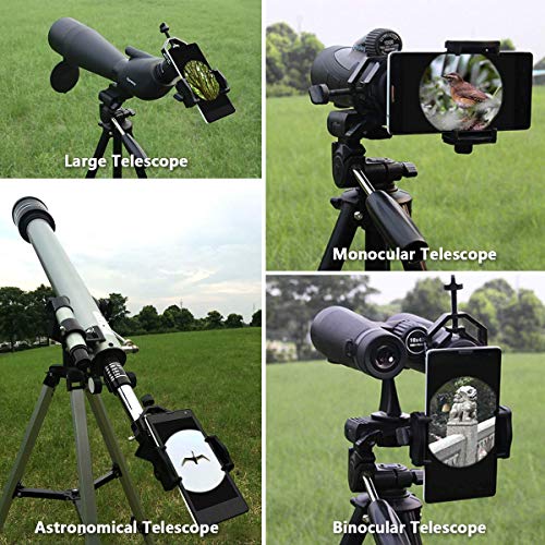 Shackcom Profesional Universal Teléfono Movil Soporte de Adaptador para Monoculares,Prismáticos,Microscopios,Telescopios Astronómicos,Telescopios Terrestres- Compatibles con Cualquier Smartphone