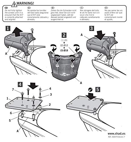 SHAD Y0TR14ST Soporte de Baúl para Yamaha Tricity 125, Negro