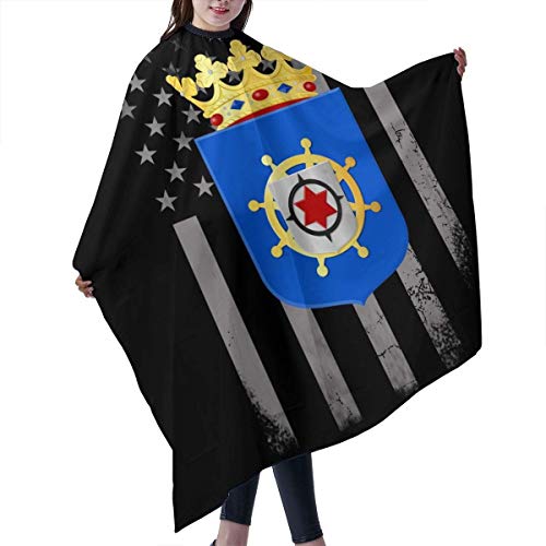 shibeili Escudo de armas de EE. UU. Bonaire_wapen Flag Salon Hair Cutting Cape Cloth Barber Peluquería Wrap Haircut Delantal Accesorio de peinado de tela para Unisex