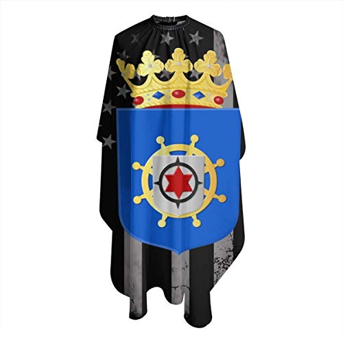 shibeili Escudo de armas de EE. UU. Bonaire_wapen Flag Salon Hair Cutting Cape Cloth Barber Peluquería Wrap Haircut Delantal Accesorio de peinado de tela para Unisex