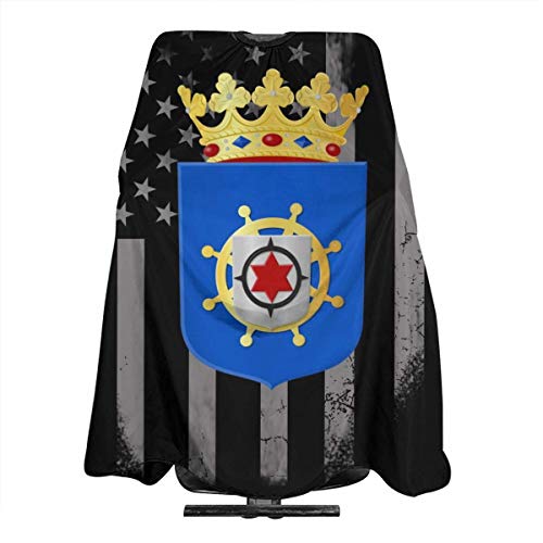 shibeili Escudo de armas de EE. UU. Bonaire_wapen Flag Salon Hair Cutting Cape Cloth Barber Peluquería Wrap Haircut Delantal Accesorio de peinado de tela para Unisex