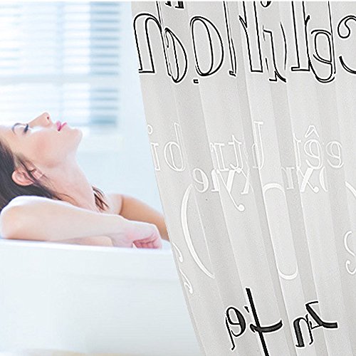 ShowPower No.1019 Cortinas De Baño Anti-Mildew Impermeable PEVA Cortina de la Ducha con H2O Bañera Cortina Accesorios de Baño 260 x 200 cm