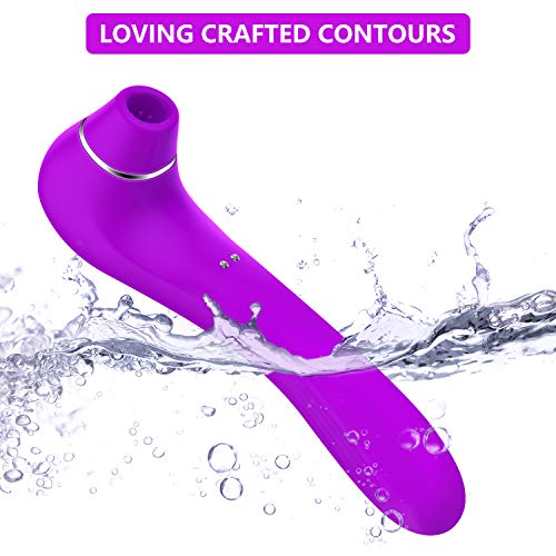 Silicona Masajeador Portátil,10 Modos de Femenino USB Recargable 100% Impermeable