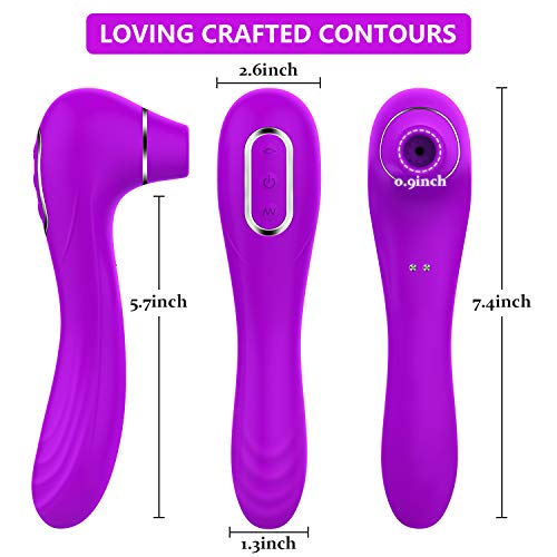 Silicona Masajeador Portátil,10 Modos de Femenino USB Recargable 100% Impermeable