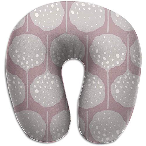 Simone-Shop Abstract Lotus Seed Almohada para el Cuello en Forma de U Almohada de Viaje Suave para el Cuello para el hogar, Dolor de Cuello Almohada en Forma de U 29 * 30 * 10 cm
