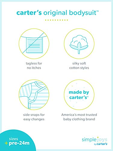 Simple Joys by Carter's Body de Manga Larga para bebé, 4 Unidades Infant-and-Toddler-Bodysuits, Estampado café, 3-6 Months, Pack de 4