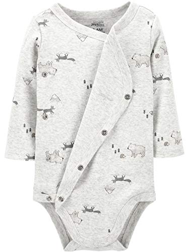 Simple Joys by Carter's Body de Manga Larga para bebé, 4 Unidades Infant-and-Toddler-Bodysuits, Estampado café, 3-6 Months, Pack de 4