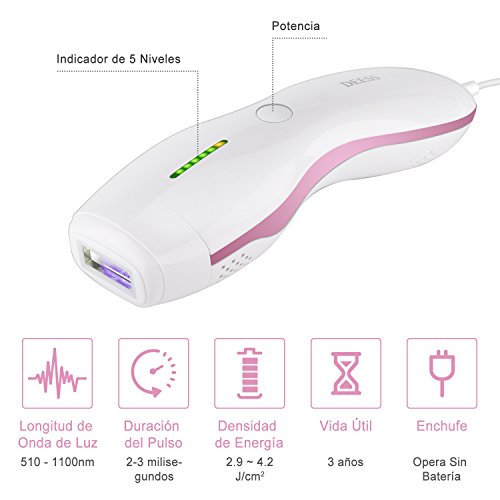 Sistema de Depilación por Luz Pulsada Intensa (IPL), Dispositivo DEESS series 3 Plus de Depilación Permanente para Cara y Cuerpo, 350.000 pulsaciones de luz, Uso Doméstico-Aprobado por la FDA