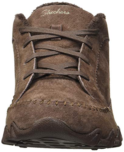 Skechers Bikers-Lineage, Botas Estilo Motero para Mujer, Marrón (Chocolate Suede/Flash Chocolate), 37 EU