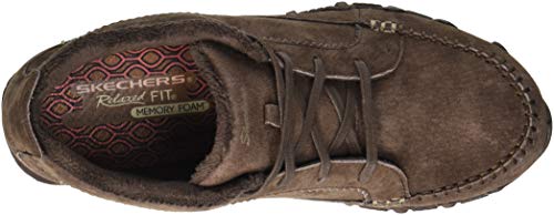 Skechers Bikers-Lineage, Botas Estilo Motero para Mujer, Marrón (Chocolate Suede/Flash Chocolate), 37 EU