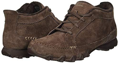Skechers Bikers-Lineage, Botas Estilo Motero para Mujer, Marrón (Chocolate Suede/Flash Chocolate), 37 EU