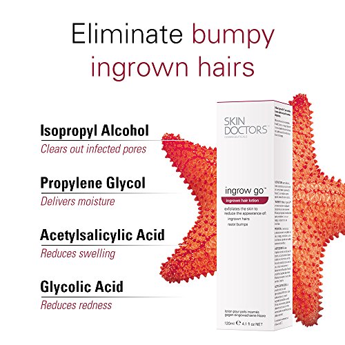 Skin Doctors Ingrow Go - Loción para eliminar los vellos, 120 ml