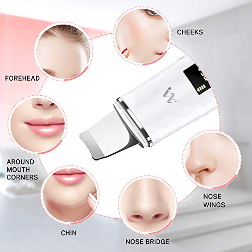 Skin Scrubber, Misiki Peeling Ultrasónico Facial Skin Scrubber Exfoliación Facial Ultrasónica Limpiador de Poros para Limpieza Facial y Cuidado Facial