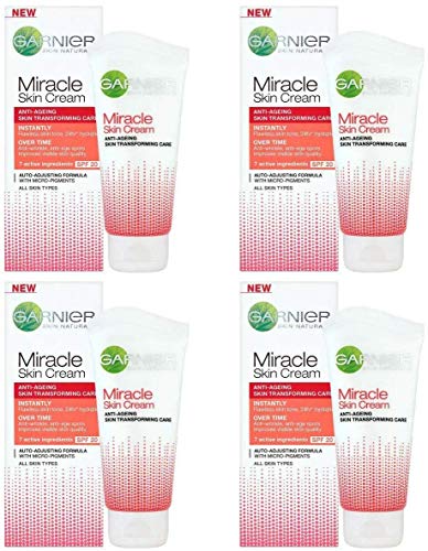 SkinActive - Miracle Anti-Fatigue - Miracle Day Care - Transformador de la piel antienvejecimiento, juego de 4 (4 x 50 ml)