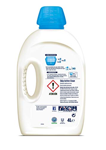 Skip Active Clean Detergente Líquido para Lavadora - Paquete de 2 x 4 l (Total: 8 l)