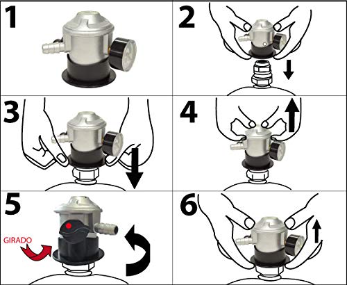 S&M Regulador Butano con Manómetro, Gris