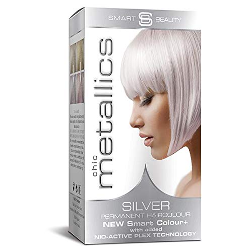 Smart Beauty Tinte de Pelo Permanente, Metálico Pastel Color con Nutritivo Nio-Active Plex Tratamiento Capilar, 150ML - Plateado, 150 Milliliters
