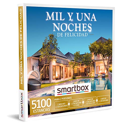 SMARTBOX - Caja Regalo - Mil y una Noches de Felicidad - Idea de Regalo - 1 Noche con Desayuno y Cena o Acceso SPA o 1 o 2 Noches con Desayuno para 2 Personas