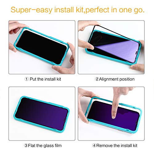 SmartDevil [2 Pack Protector Pantalla de iPhone 11 Pro/iPhone XS/X,Cristal Templado,Vidrio Templado [Fácil de Instalar] [Anti-Luz Azul] [Garantía de por Vida] para iPhone 11 Pro/iPhone XS/X