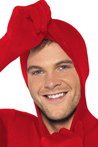 Smiffys-21744M Traje Ajustado al Cuerpo, con Bolso Canguro, bragueta Invisible y Abertura bajo la Barbilla, Color Rojo, M-Tamaño 38"-40" (Smiffy'S 21744M)