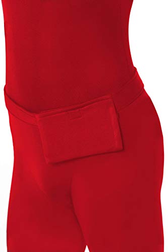 Smiffys-21744M Traje Ajustado al Cuerpo, con Bolso Canguro, bragueta Invisible y Abertura bajo la Barbilla, Color Rojo, M-Tamaño 38"-40" (Smiffy'S 21744M)