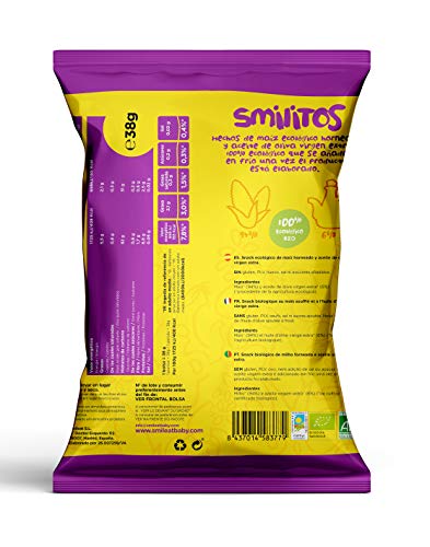 Smileat Gusanitos de Maíz Ecológico - Paquete de 15 x 38 gr - Total: 570 gr