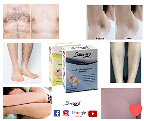 SMOOPEEL© depilacion área íntima 300g polvo / crema | Sin afeitar, no deja trazos de afeitado. Adecuado para todo tipo de pieles, todas las partes del cuerpo. UNISEXO