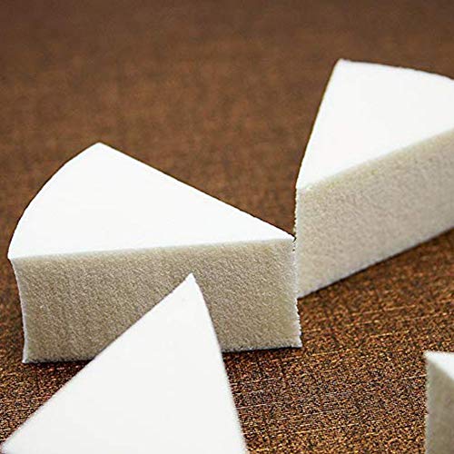 Snner 10 Pc Maquillaje Esponja Terciopelo Mezcla De Cimientos En Forma De TriáNgulo Smooth Makeup Blender Cosmetic Puff (Blanco)