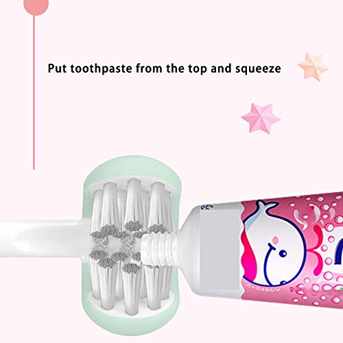 SNOWINSPRING Cepillo de Dientes EléCtrico para Ni？Os, 3 Lados Todo Incluido 5 Modos 2 Cepillos de Dientes EléCtrico PortáTil Recargable USB Azul