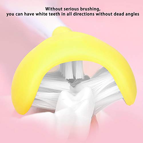 SNOWINSPRING Cepillo de Dientes EléCtrico para Ni？Os, 3 Lados Todo Incluido 5 Modos 2 Cepillos de Dientes EléCtrico PortáTil Recargable USB Rosa