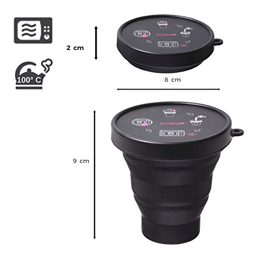 SO CUP Esterilizador Plegable para Copa Menstrual 3 en 1 - Con o Sin Microondas 100% Silicona de Grado Alimenticio - Talla Grande Adecuada para TODO tipo de Menstrual Cup
