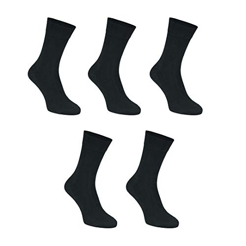 SoftSocks Negro calcetines de bambú súper suaves para él y para ella, comodidad óptima: ideal para negocios, deporte y ocio, ¡paquete de 5! TRANSPIRABLES! (47-50)