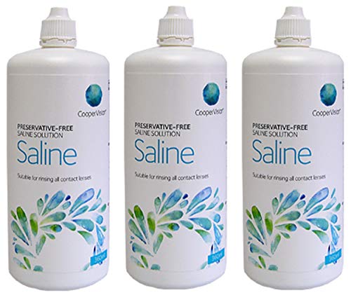Solución salina Cooper Vision sin conservantes, 3 frascos de 360 ml