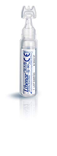 Solución salina fisiológica Libenar, solución isotónica estéril para la limpieza de ojos y nariz infantiles, 60 viales x 5 ml