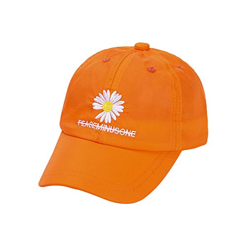 Sombrero para niños Verano Nueva Gorra de béisbol de Margaritas Salvajes Corea del Sur GD el Mismo Color sólido Bordado Sombrero para el Sol para niños