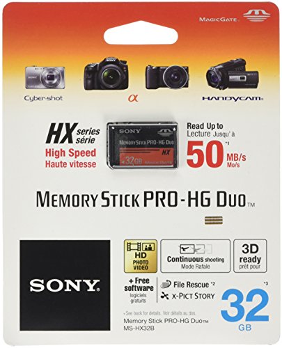 Sony MSHX32B - Tarjeta de Memoria Sony Memory Stick Pro-HG Duo de 32 GB (50 MB/s), Negro