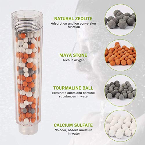 Sooair Cabezal Ducha Filtro con Vitamina C, Vitamina C Cabezal Ducha Filtro Alta Presion, Ducha de Iones Negativos para Eliminación de Cloro Cal Flúor, Ablanda el Agua Dura