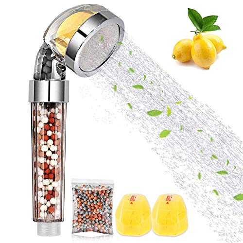 Sooair Cabezal Ducha Filtro con Vitamina C, Vitamina C Cabezal Ducha Filtro Alta Presion, Ducha de Iones Negativos para Eliminación de Cloro Cal Flúor, Ablanda el Agua Dura