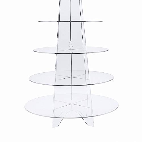 Soporte para cupcakes de acrílico Display4top, para bodas o fiestas de cumpleaños, acrílico, 5 Tier Round