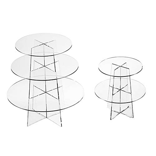 Soporte para cupcakes de acrílico Display4top, para bodas o fiestas de cumpleaños, acrílico, 5 Tier Round