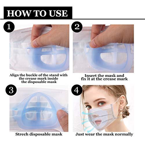 Soporte para máscara 3D[10 PCS]KarDition Mask Bracket[Reutilizable y lavable][Aumente más espacio para respirar][Adaptado para nariz y boca]Soportes de respiración Marco
